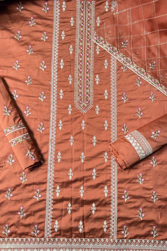 Embroidered Thread Sequin Work Lawn Unstitched 3 Pcs