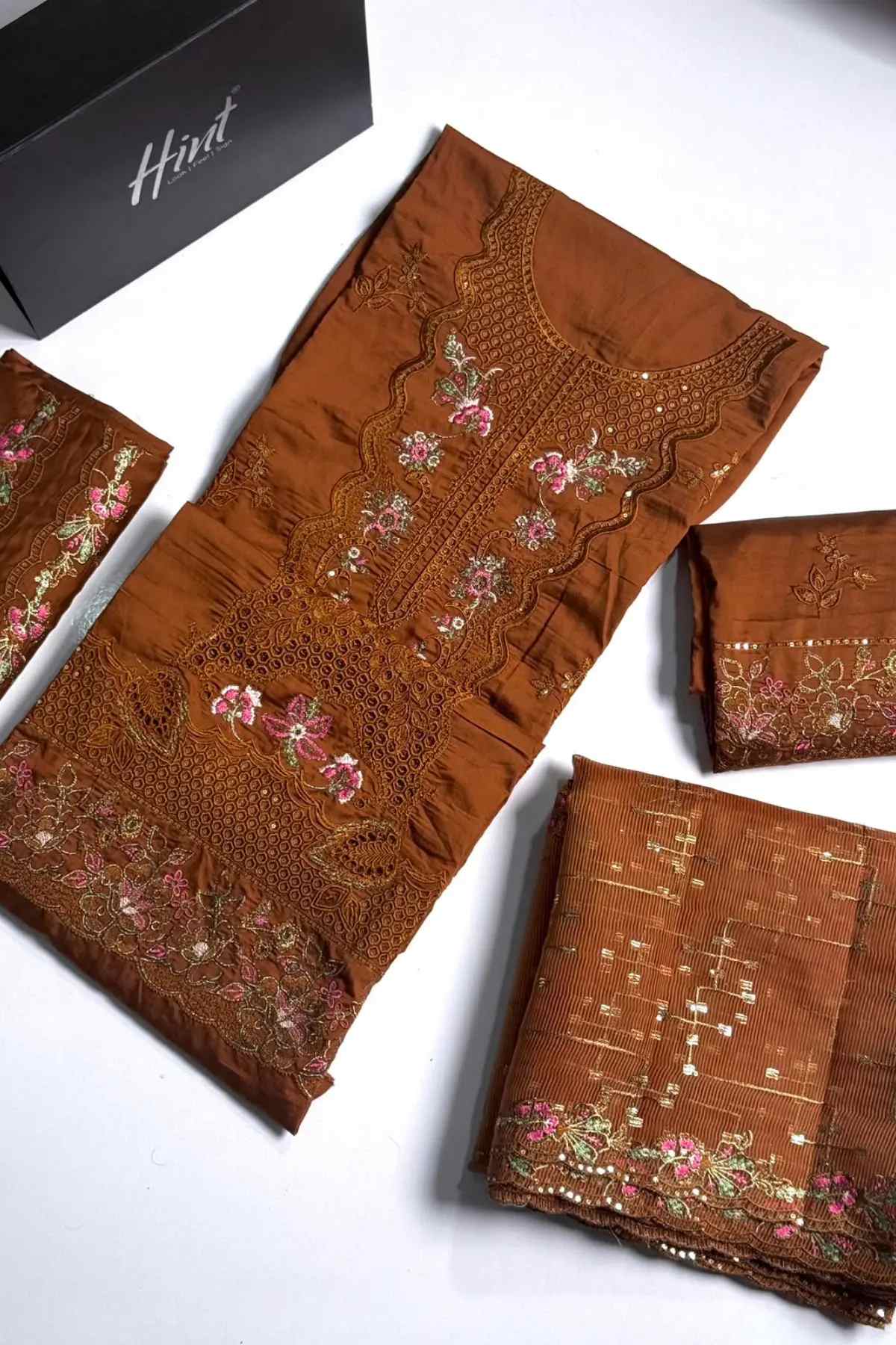Embroidered Chikankari Unstitched 3 Pcs