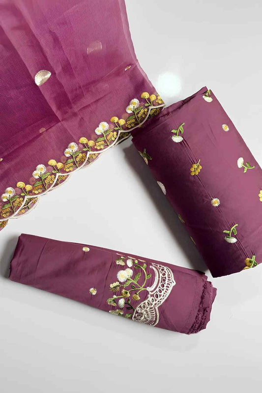 Embroidered Arabic Lawn Unstitched 3 Pcs