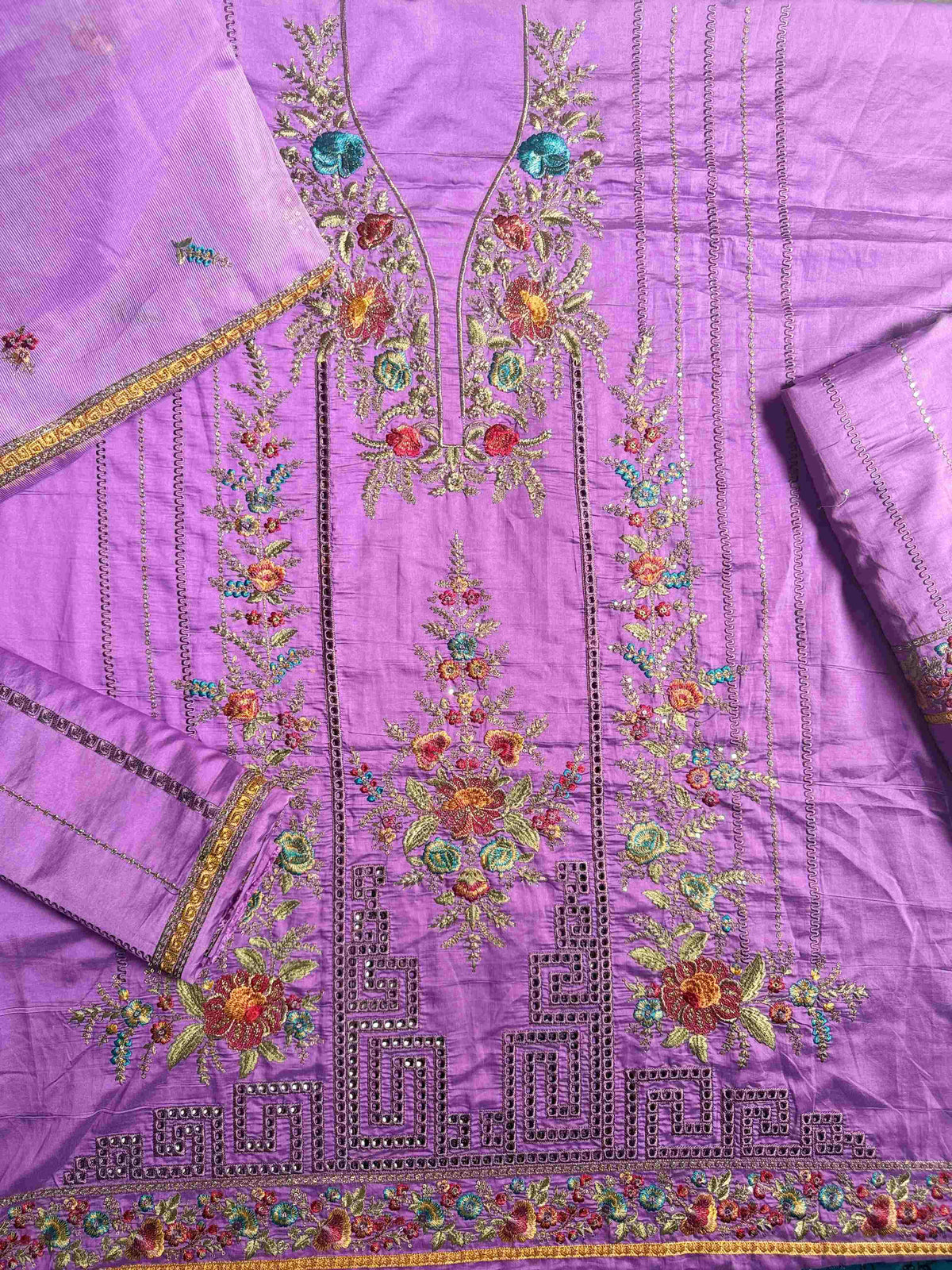 Heavy Chickankari Tilla Zari EmBroidered Lawn Unstitched 3 Pcs