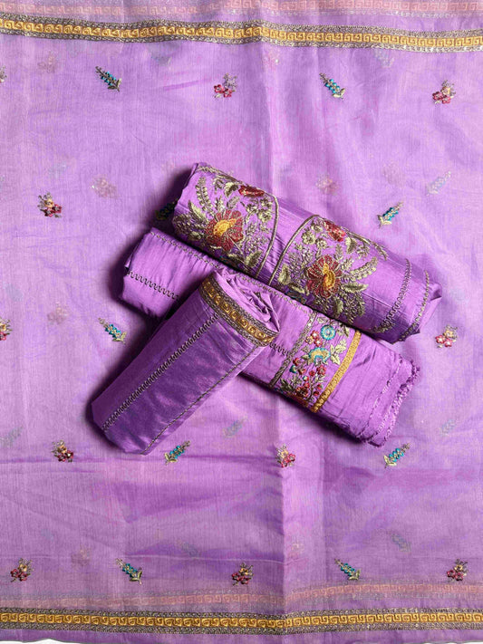 Heavy Chickankari Tilla Zari EmBroidered Lawn Unstitched 3 Pcs