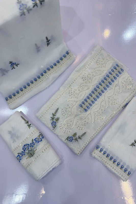 Embroidered Thread Work Lawn Unstitched 3 Pcs