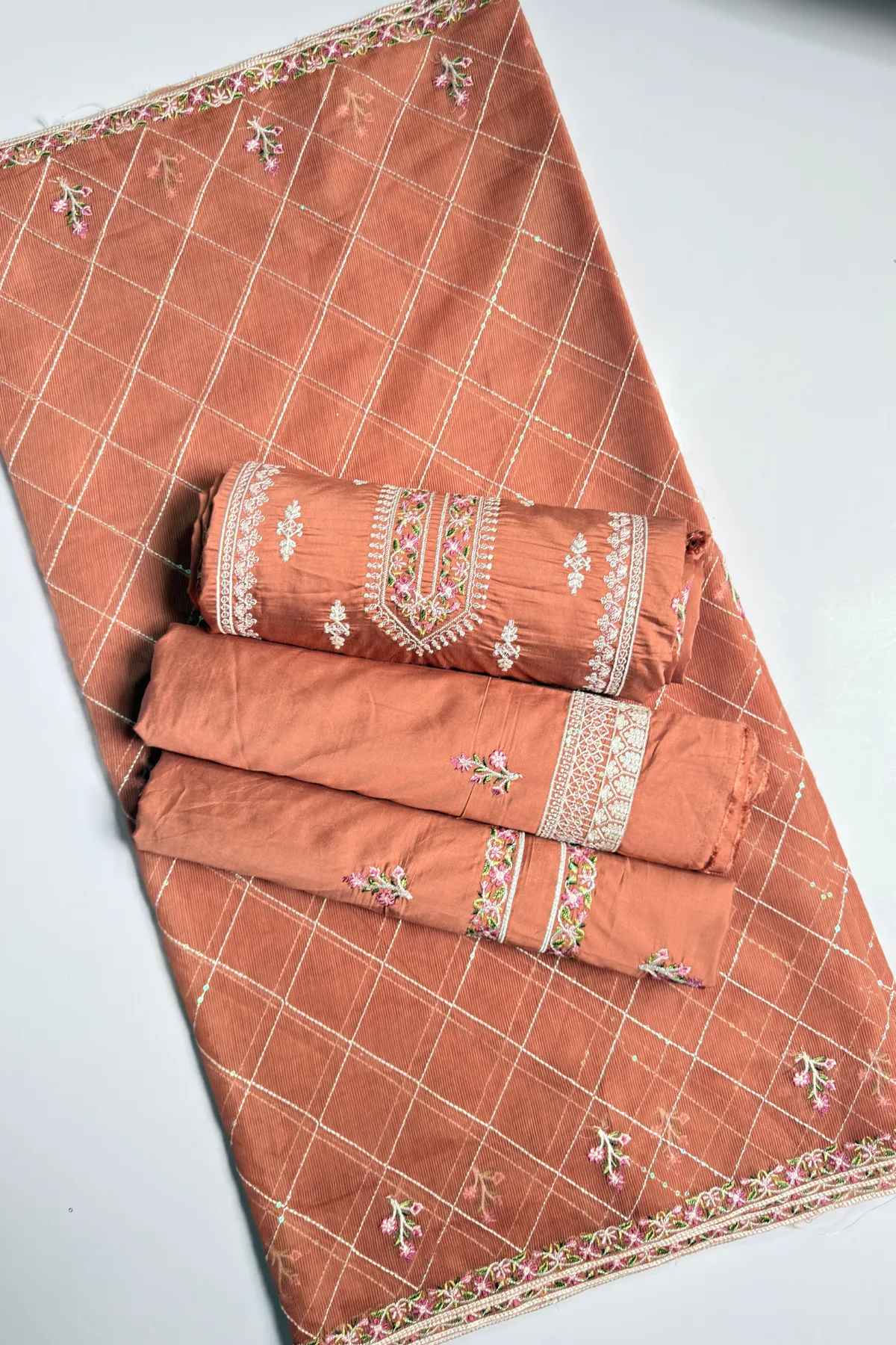 Embroidered Thread Sequin Work Lawn Unstitched 3 Pcs