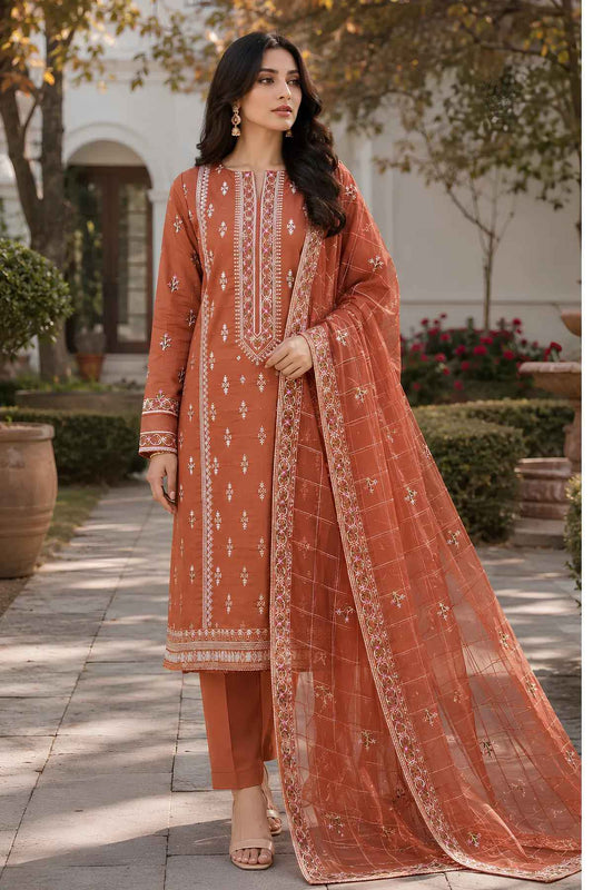 Embroidered Thread Sequin Work Lawn Unstitched 3 Pcs