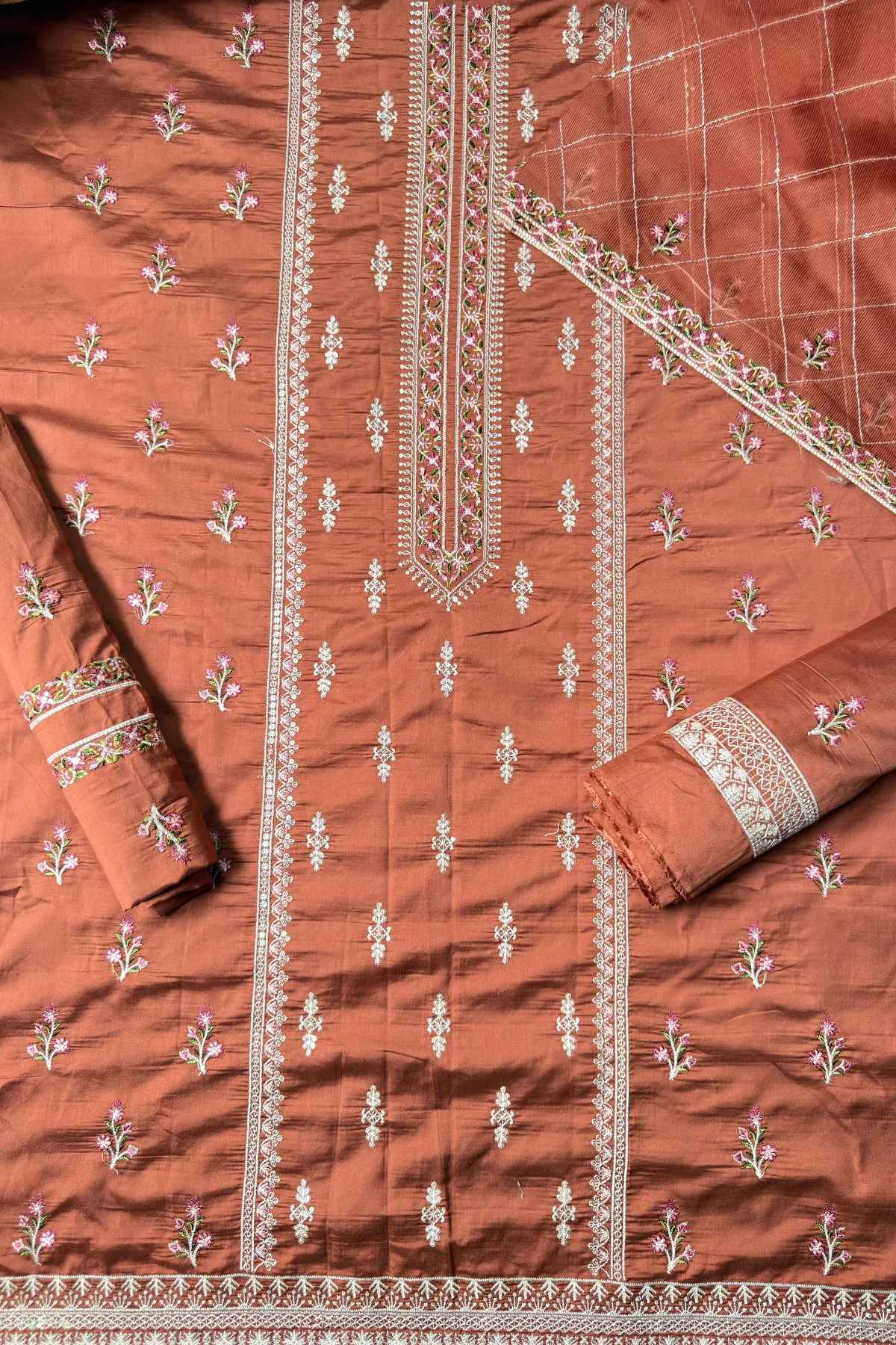 Embroidered Thread Sequin Work Lawn Unstitched 3 Pcs