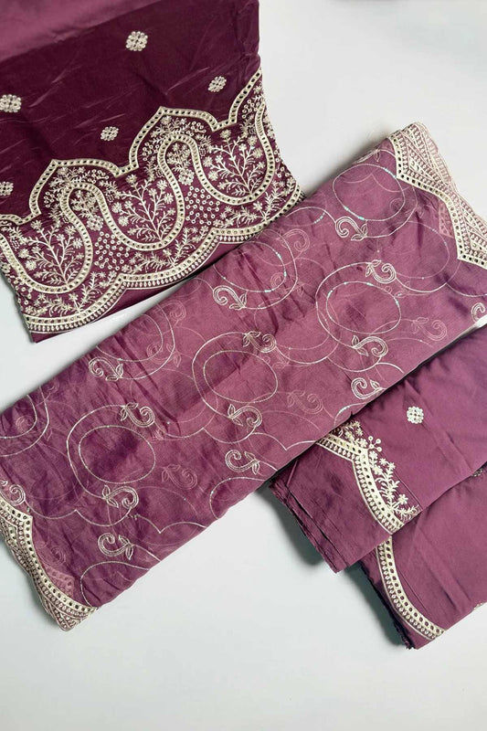 Blume - Premium Heavy Chikankari Unstitched 3 Pcs