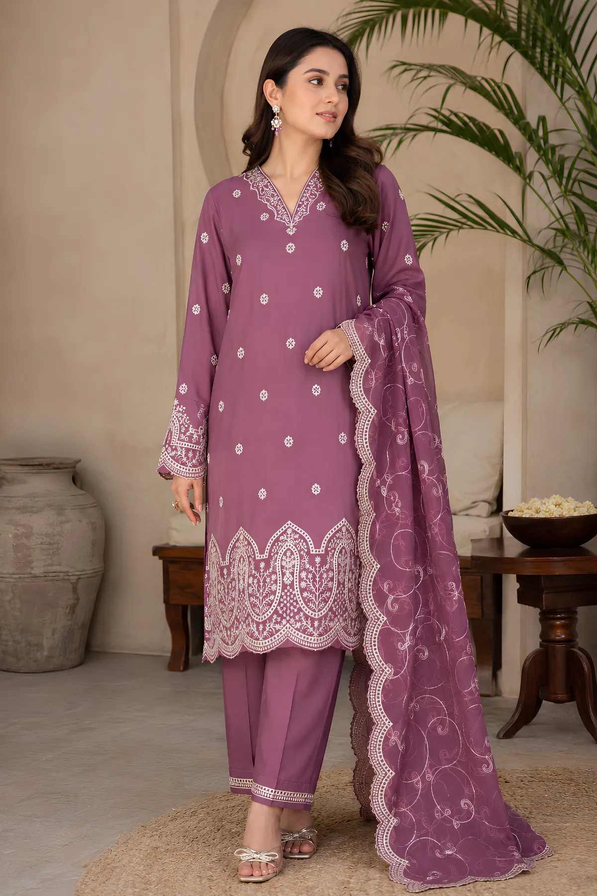 Blume - Premium Heavy Chikankari Unstitched 3 Pcs