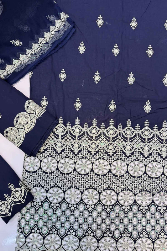 Embroidered Laser Chikankari Lawn Unstitched 3 Pcs
