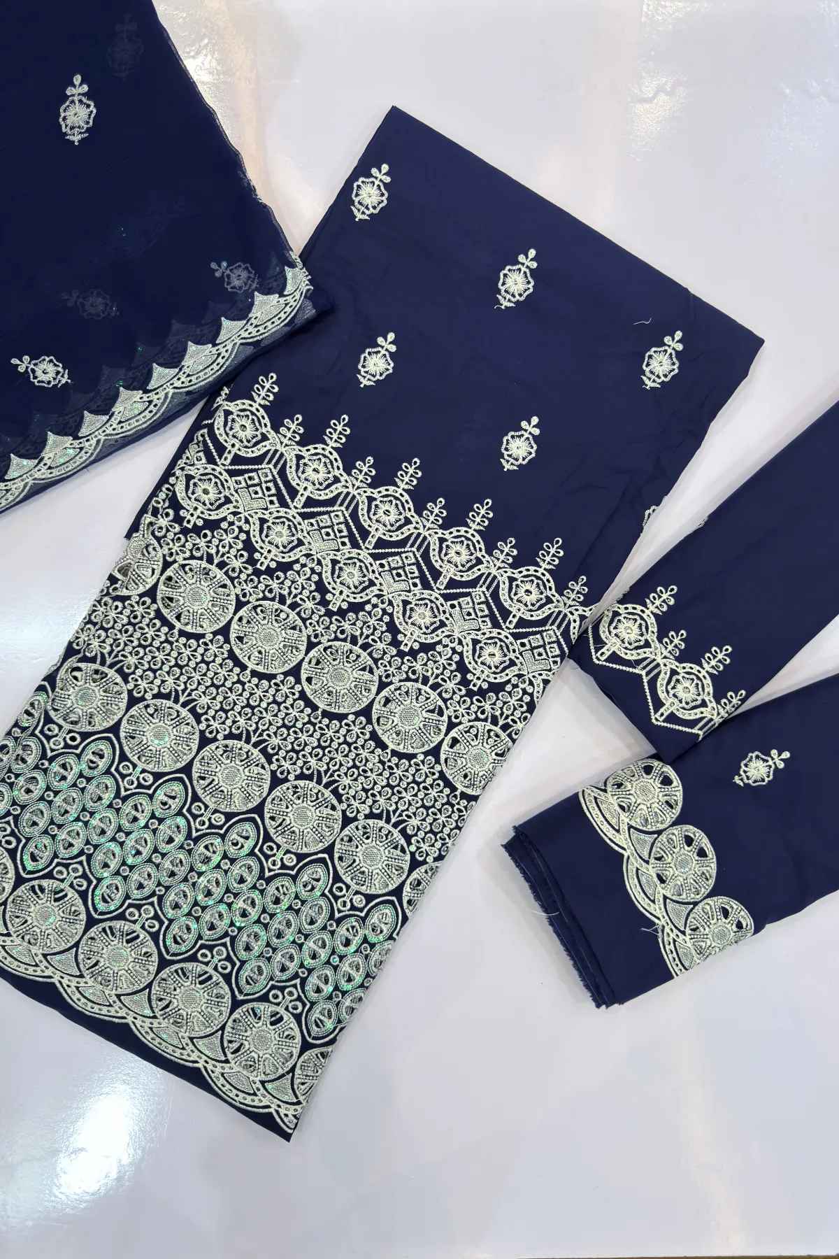 Embroidered Laser Chikankari Lawn Unstitched 3 Pcs