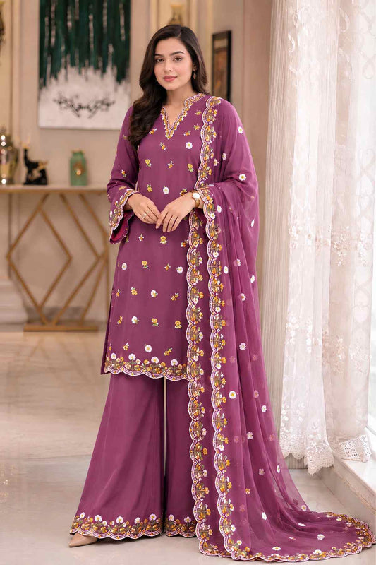 Embroidered  Arabic Lawn Unstitched 3 Pcs