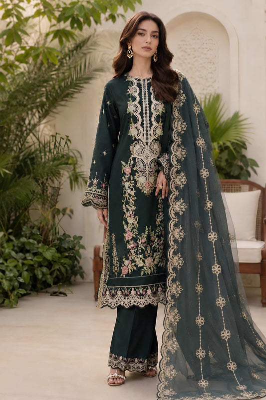 Luxury Embroidered Panel Lawn Unstitched 3 Pcs