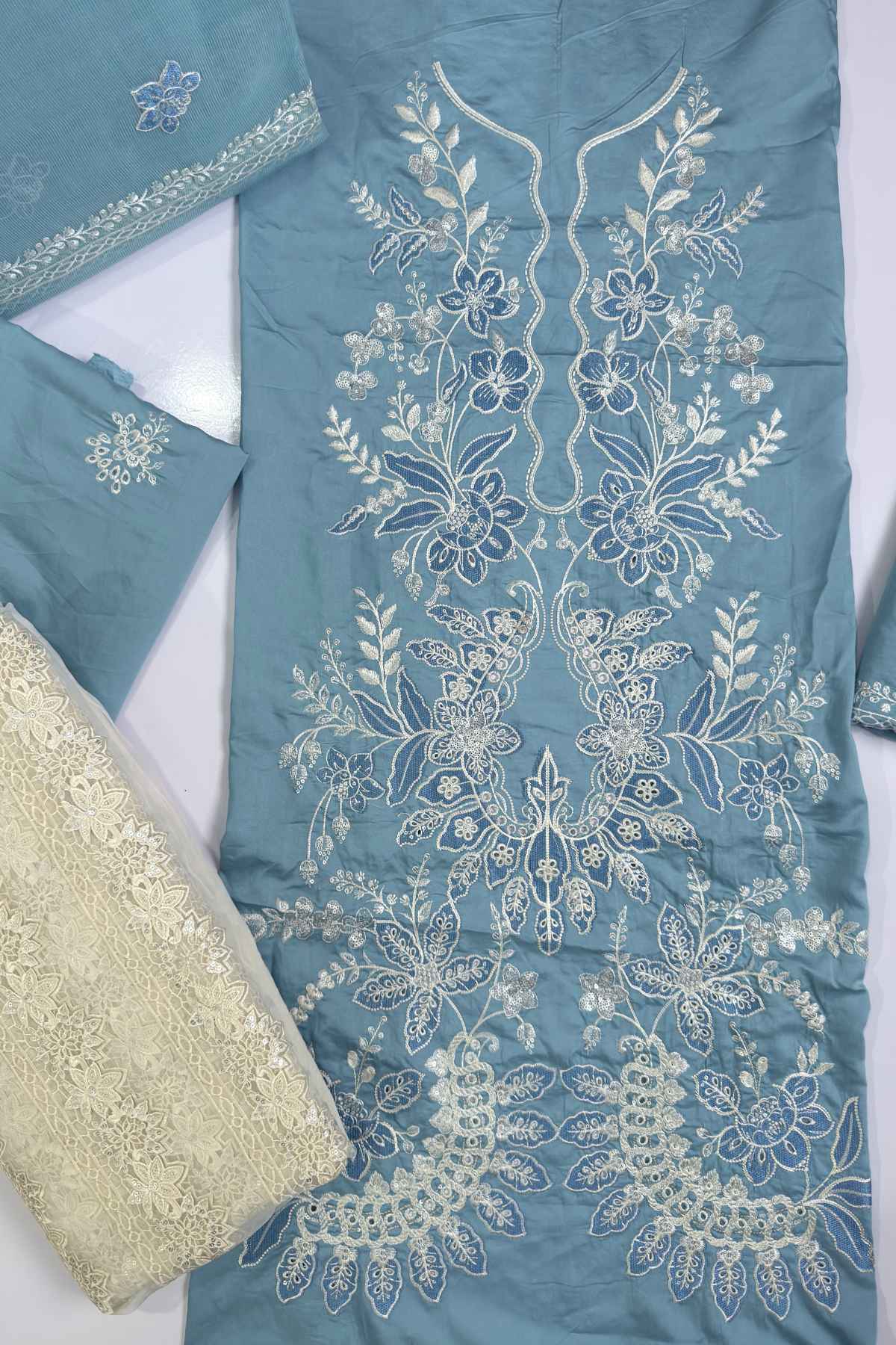Embroidered Arabic Lawn Unstitched 3 Pcs