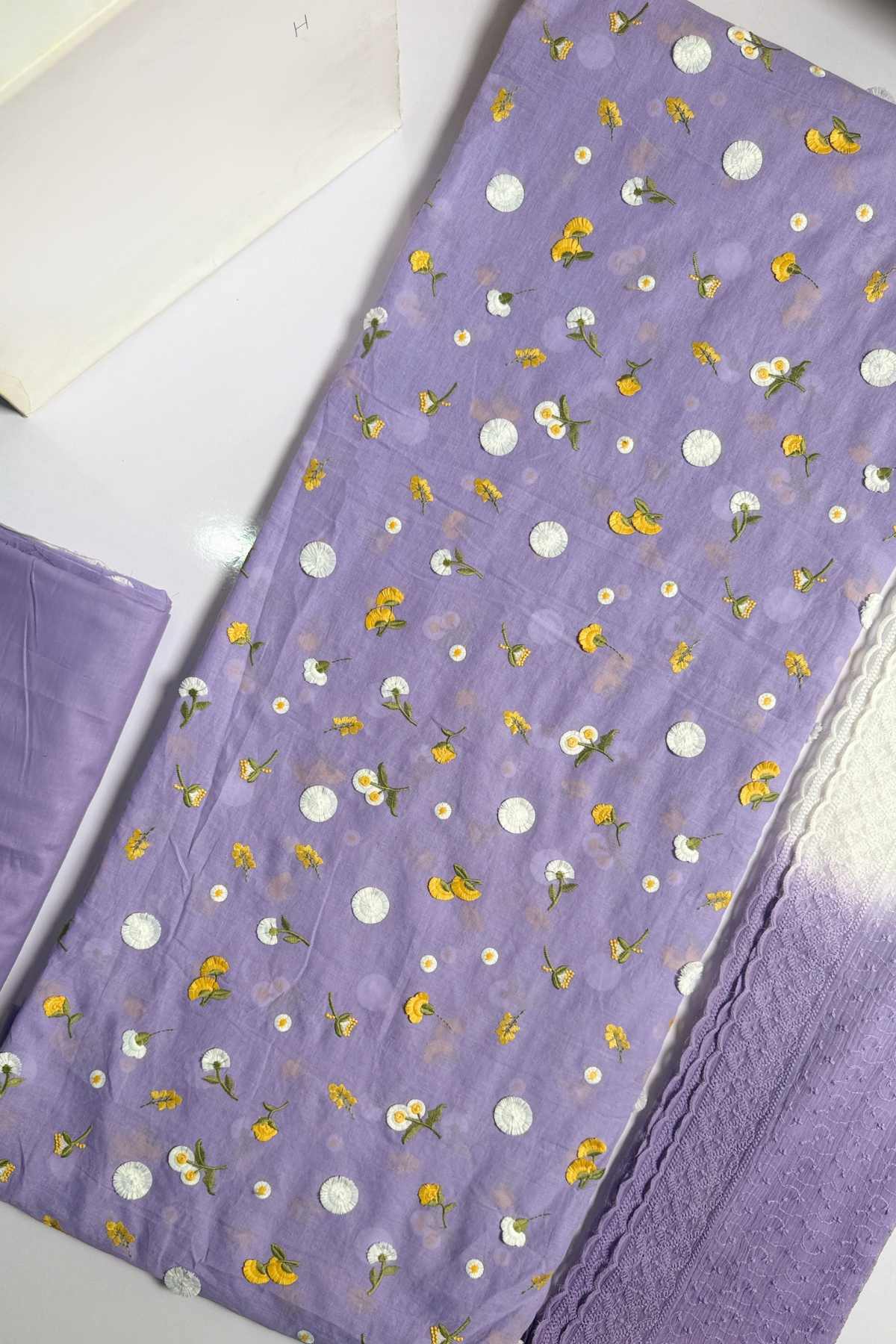3D Floral Embroidered  Lawn Unstitched 3 Pcs